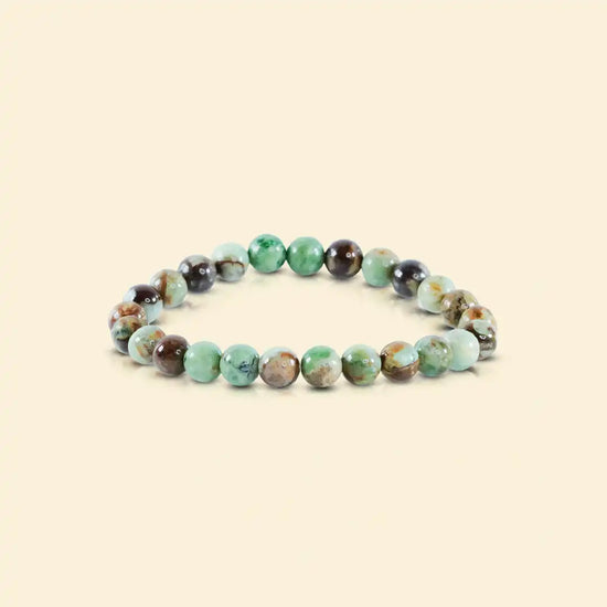 green opal bracelet, natural green opal gemstone bracelet, emotional renewal stone bracelet, peace positivity crystal jewelry, grounding gemstone bracelet, emotional balance jewelry, daily wear spiritual bracelet, bracelet by acharya lavbhushan