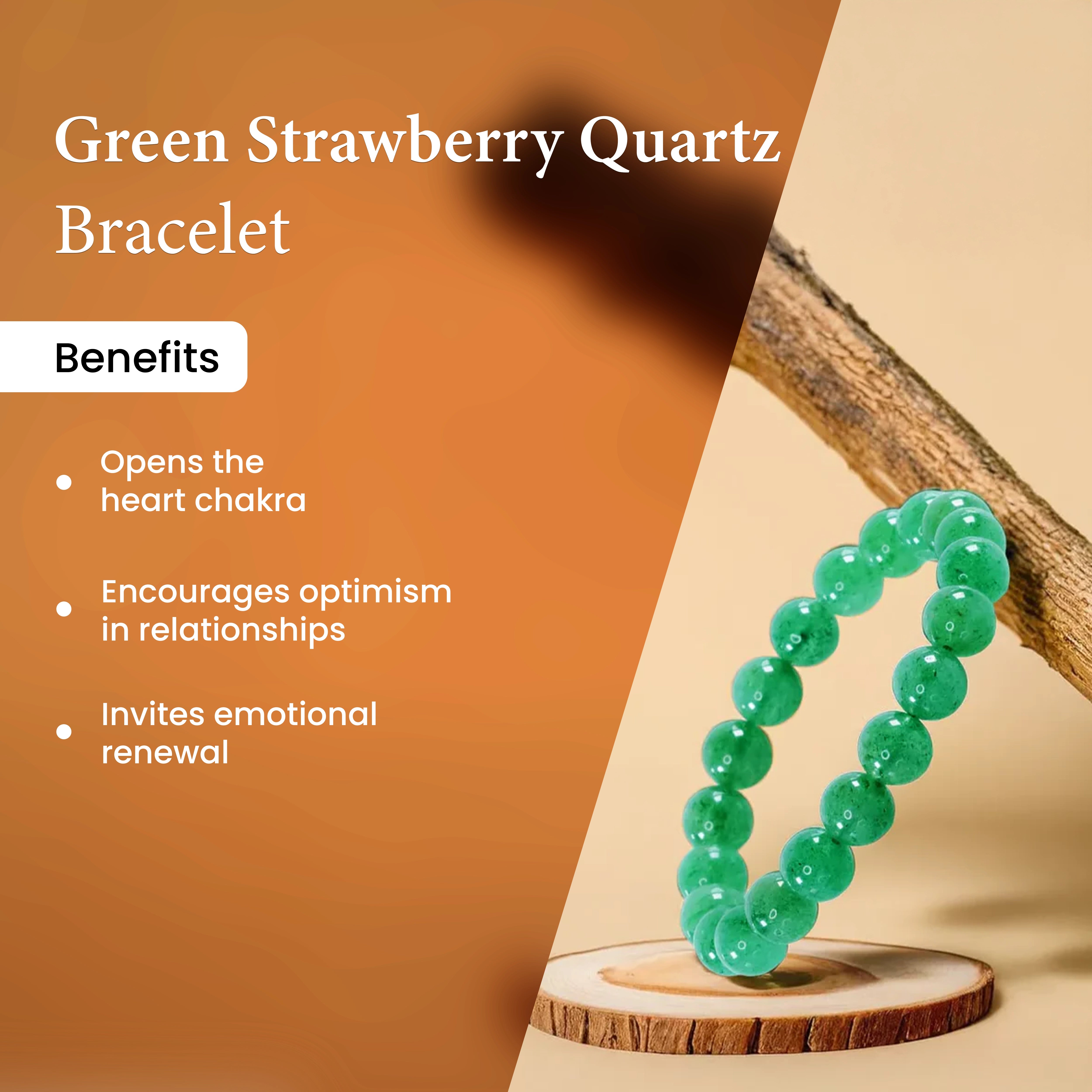 Green Strawberry Quartz Bracelet