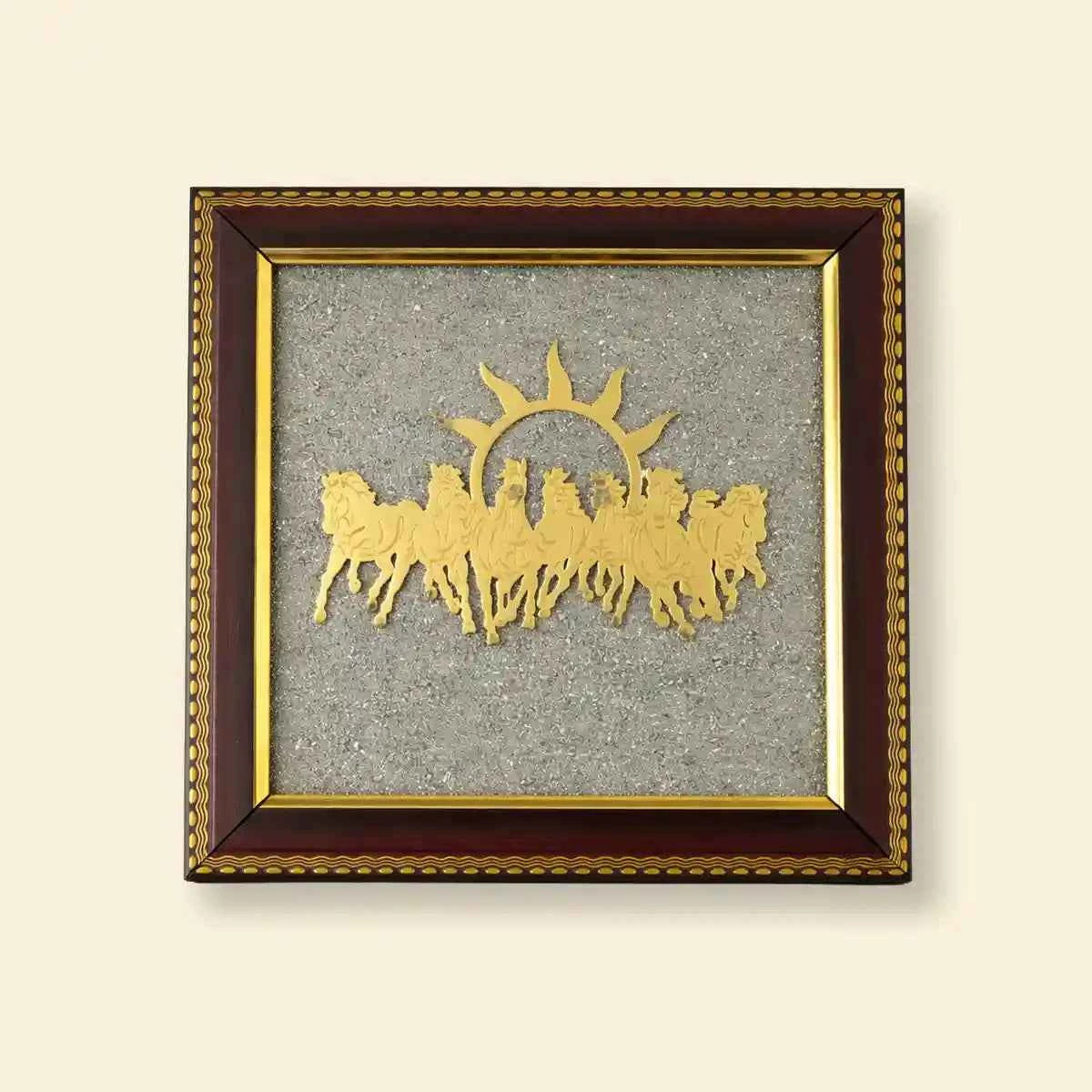 horse vastu frame, running horse frame vastu, seven horse vastu frame, success vastu wall frame, career growth vastu frame, business progress wall frame, vastu frame for office, positive energy horse frame, horse vastu frame by acharya lavbhushan