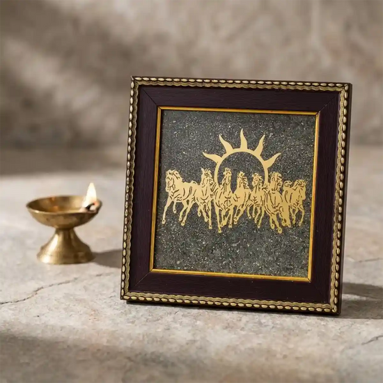 Pyrite Horse Vastu Frame with seven running horses for success by Acharya Lavbhushan
