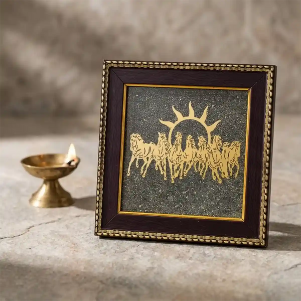 horse vastu frame, running horse frame vastu, seven horse vastu frame, success vastu wall frame, career growth vastu frame, business progress wall frame, vastu frame for office, positive energy horse frame, horse vastu frame by acharya lavbhushan