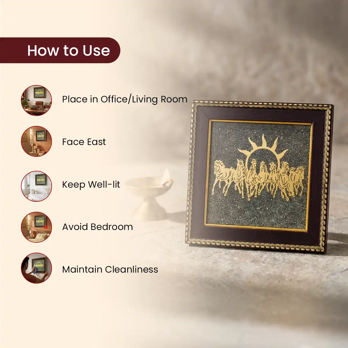 
                    
                      horse vastu frame, running horse frame vastu, seven horse vastu frame, success vastu wall frame, career growth vastu frame, business progress wall frame, vastu frame for office, positive energy horse frame, horse vastu frame by acharya lavbhushan, how to use 
                    
                  