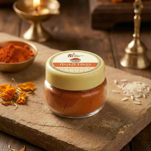 kesari sindoor, hanuman ji sindoor, kesari sindoor for hanuman puja, hanuman puja samagri, saffron sindoor for worship, bal veerata bhakti sindoor, mangal sindoor for tuesday saturday puja, sankat nivaran puja sindoor, kesari sindoor by acharya lavbhushan