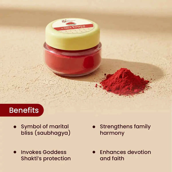 laal sindoor, kumkum sindoor for pooja, sindoor for goddess worship, shakti puja sindoor, married women sindoor, saubhagya sindoor, red sindoor for rituals, pooja sindoor powder, laal sindoor by acharya lavbhushan, benefits 