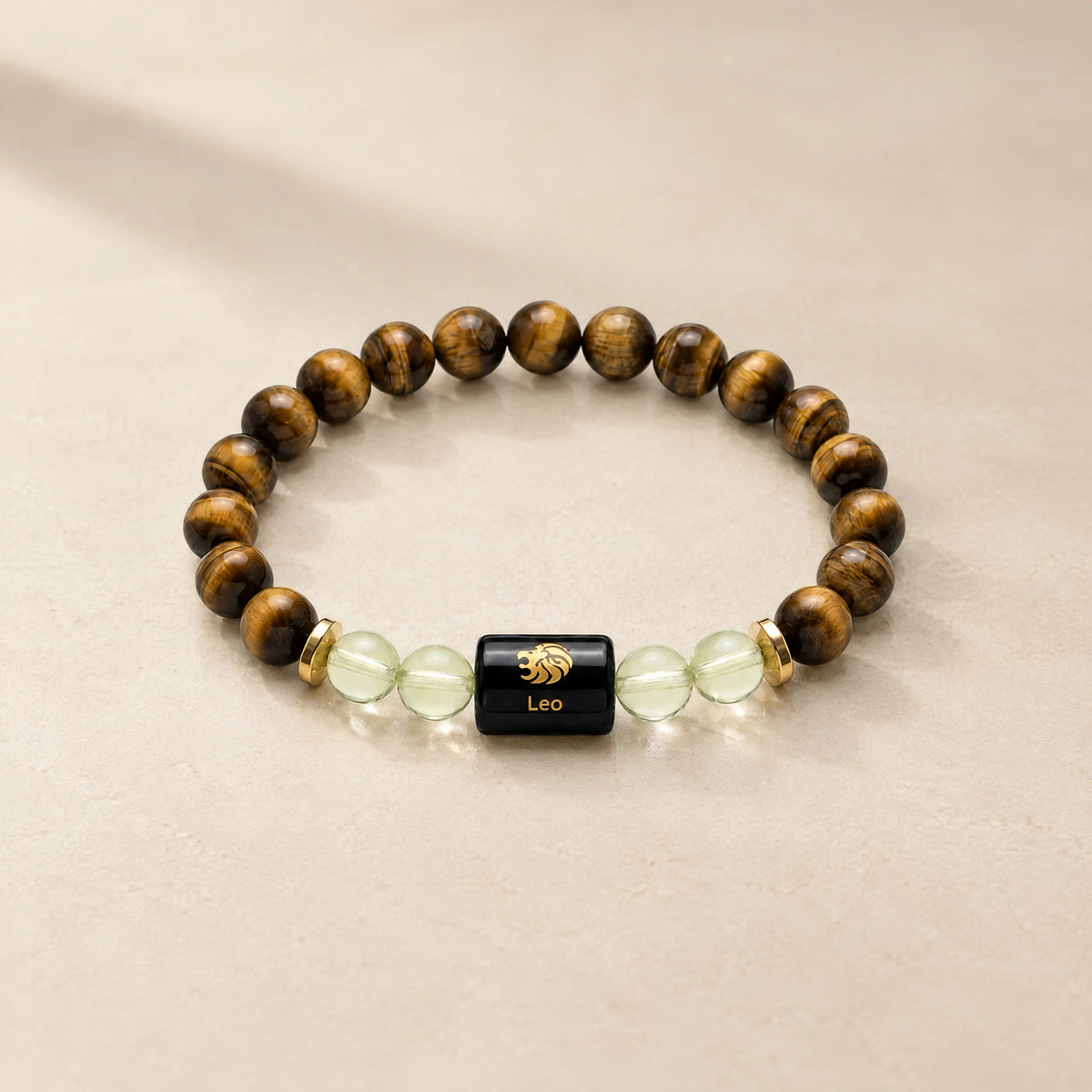 Leo (Singh) Rashi Bracelet – Natural Tiger Eye and Citrine Beads for Surya