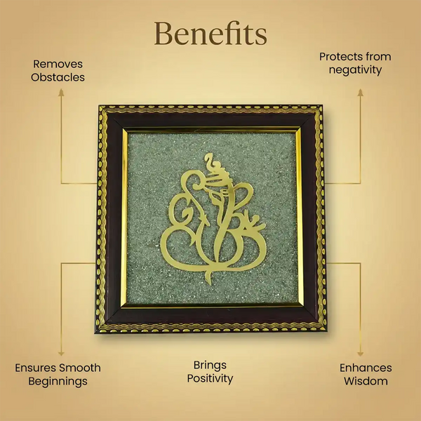 lord ganesha photo frame, ganesh ji photo frame, ganesha frame for pooja, vighnaharta ganesh frame, obstacle removal deity frame, new beginnings ganesha frame, vastu frame for home and office, ganesha photo for daily worship, lord ganesha frame by acharya lavbhushan, benefits