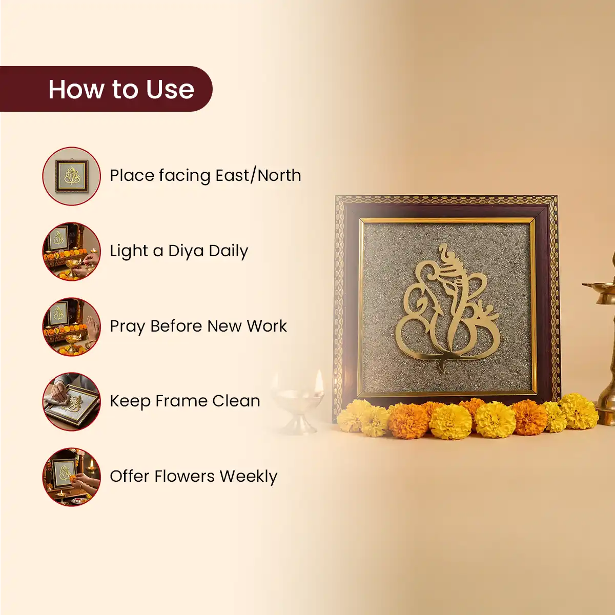 
                    
                      lord ganesha photo frame, ganesh ji photo frame, ganesha frame for pooja, vighnaharta ganesh frame, obstacle removal deity frame, new beginnings ganesha frame, vastu frame for home and office, ganesha photo for daily worship, lord ganesha frame by acharya lavbhushan, how to use 
                    
                  