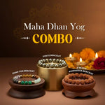 
                    
                      Dhan Yog Bracelet for wealth and financial growth, 5 Mukhi Rudraksha Bracelet and Pyrite Bracelet by Acharya Lavbhushan

                    
                  