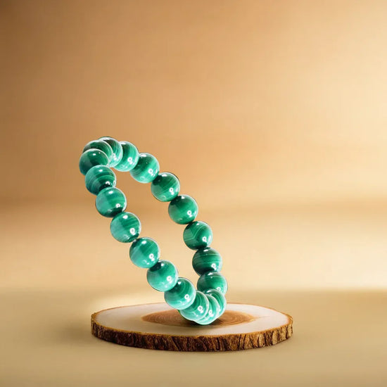 malachite bracelet, natural malachite stone bracelet, transformation crystal bracelet, courage protection gemstone, grounding stone jewelry, emotional balance bracelet, daily wear spiritual bracelet, bracelet by acharya lavbhushan