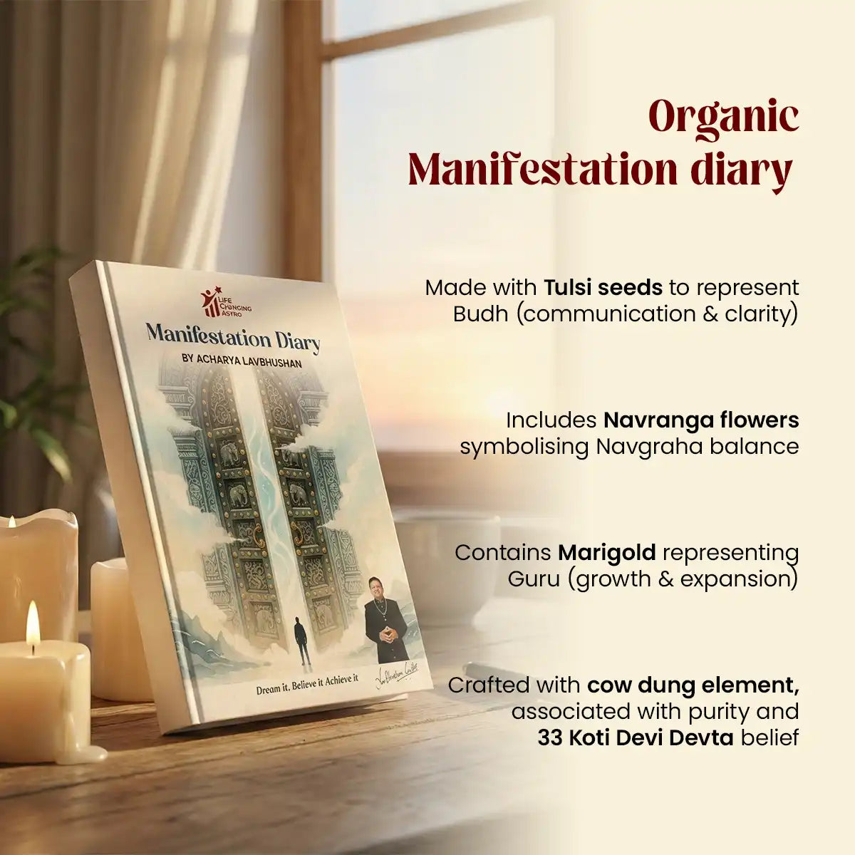 
                    
                      manifestation diary, intention journal for manifestation, spiritual manifestation notebook, law of attraction diary, planetary energy journal, navgraha manifestation diary, tulsi seed manifestation journal, spiritual journaling book, manifestation diary by acharya lavbhushan, where to use 
                    
                  