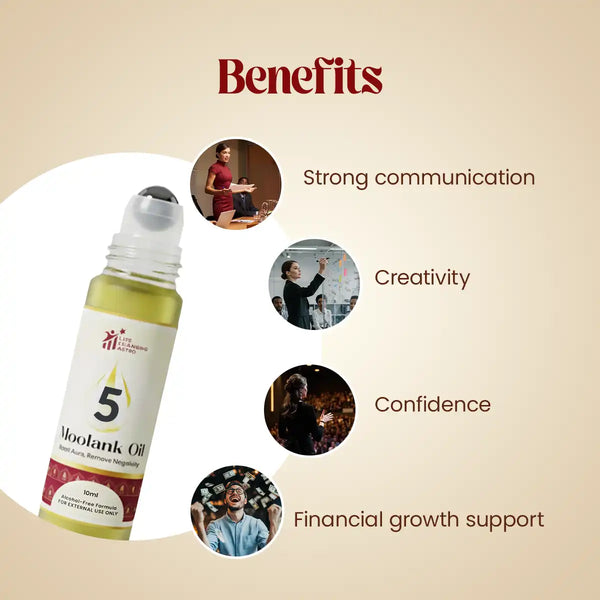 moolank 5 oil acharya lavbhushan, numerology oil, mercury energy oil, budh remedy, adaptability intellect oil, communication clarity oil, versatility focus energy, essential oil blend, spiritual energy oil, born 5 14 23