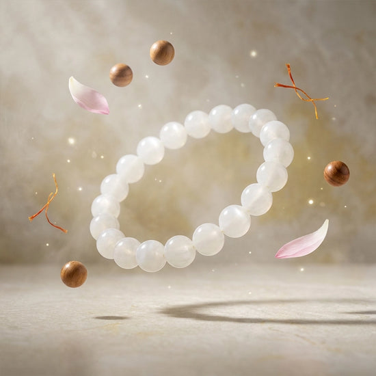 moonstone bracelet, natural moonstone gemstone bracelet, intuition crystal bracelet, new beginnings stone jewelry, emotional balance bracelet, grounding gemstone jewelry, daily wear spiritual bracelet, bracelet by acharya lavbhushan
