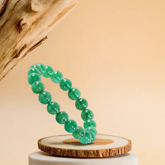 natural aventurine quartz bracelet, aventurine gemstone bracelet, luck growth bracelet, optimism crystal bracelet, grounding stone jewelry, emotional balance bracelet, daily wear gemstone bracelet, spiritual bracelet by acharya lavbhushan