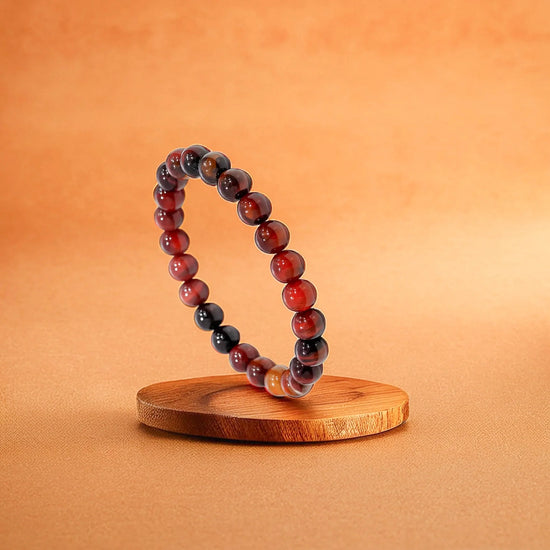 natural striped agate bracelet, striped agate gemstone bracelet, grounding stone bracelet, stability and patience bracelet, agate crystal jewelry, emotional balance bracelet, daily wear grounding bracelet, spiritual gemstone bracelet, by acharya lavbhushan