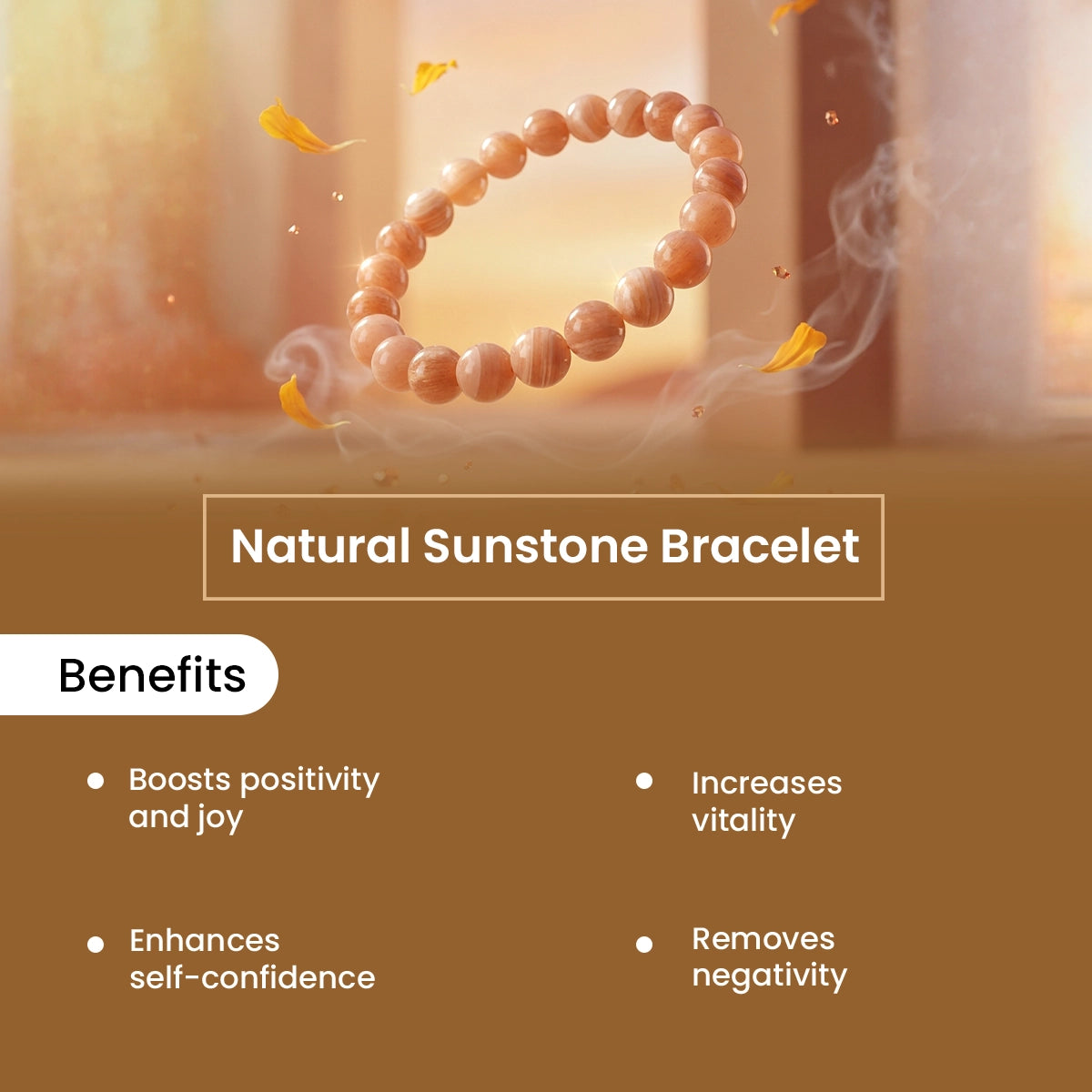 
                    
                      natural sunstone bracelet, sunstone gemstone bracelet, joy confidence bracelet, motivation crystal bracelet, grounding gemstone jewelry, daily wear gemstone bracelet, emotional balance stone bracelet, spiritual bracelet by acharya lavbhushan, Benefits
                    
                  
