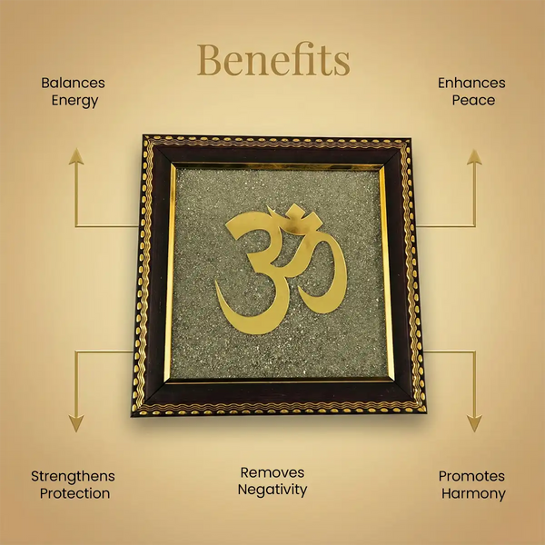om vastu frame, om symbol wall frame, vastu correction frame, om frame for home entrance, spiritual vastu frame, positive energy wall frame, protection vastu frame, vastu frame for office, om vastu frame by acharya lavbhushan, benefits