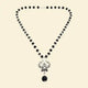 Original Karungali Mala with Silver Plated Om Trishul Pendant
