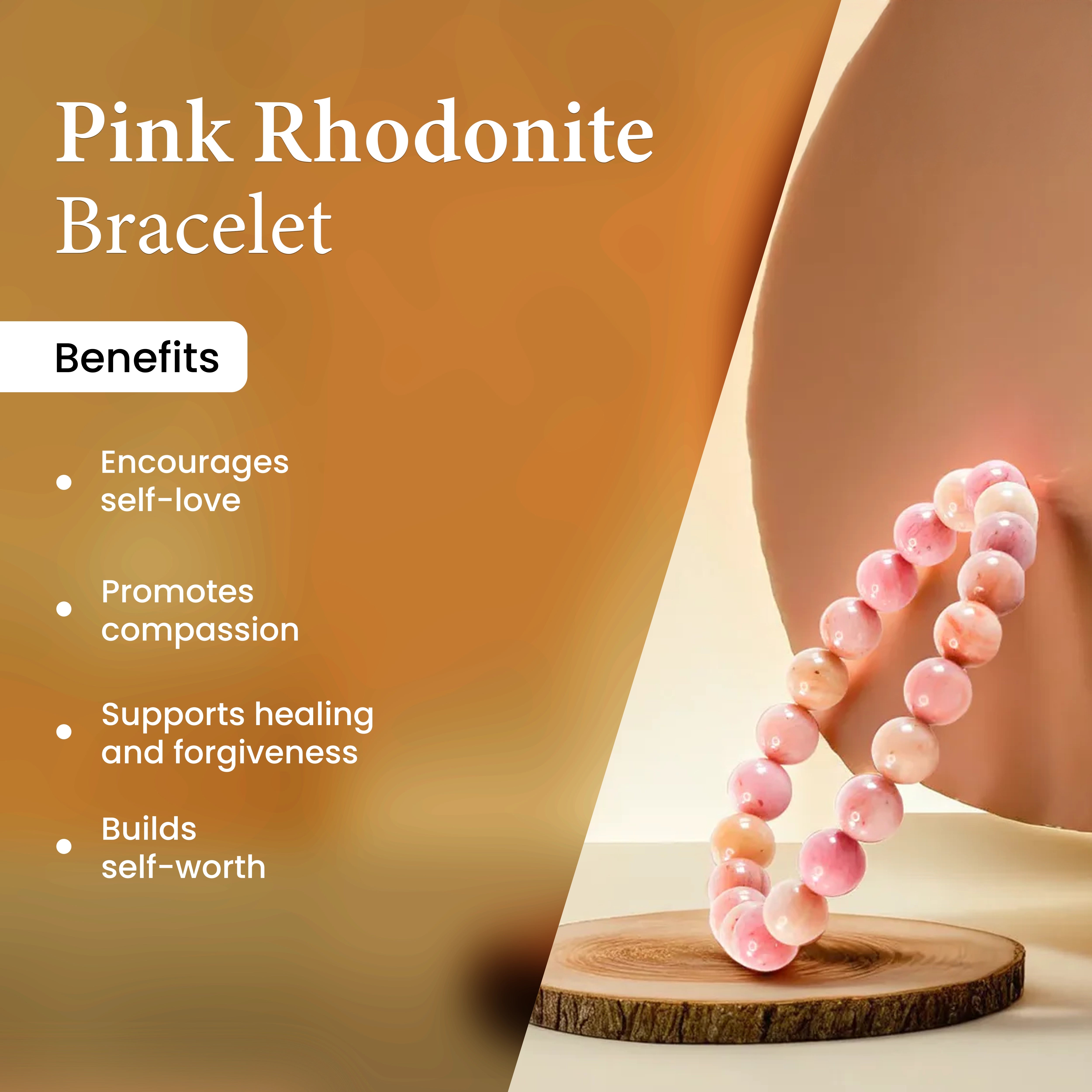 Bracelet for Emotional Plane – Rhodonite Bracelet