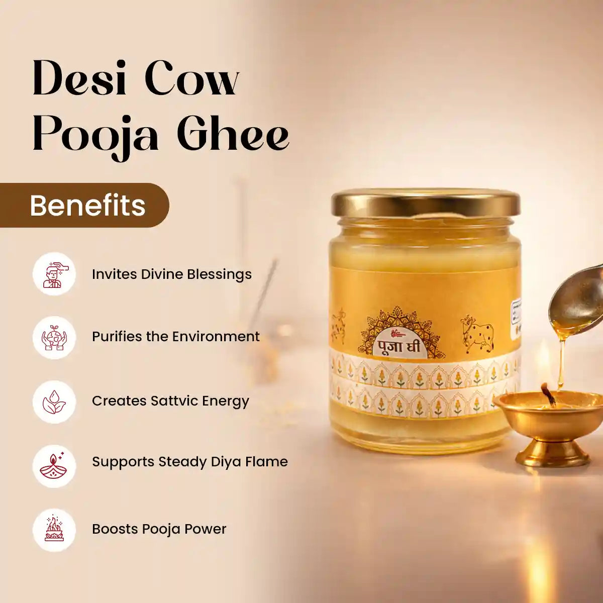 
                    
                      pooja ghee, desi cow ghee for pooja, havan ghee, diya ghee for puja, pure desi ghee spiritual use, sanatan dharma pooja ghee, sattvic ghee for rituals, temple ghee for diya, pooja ghee by acharya lavbhushan, benefits
                    
                  