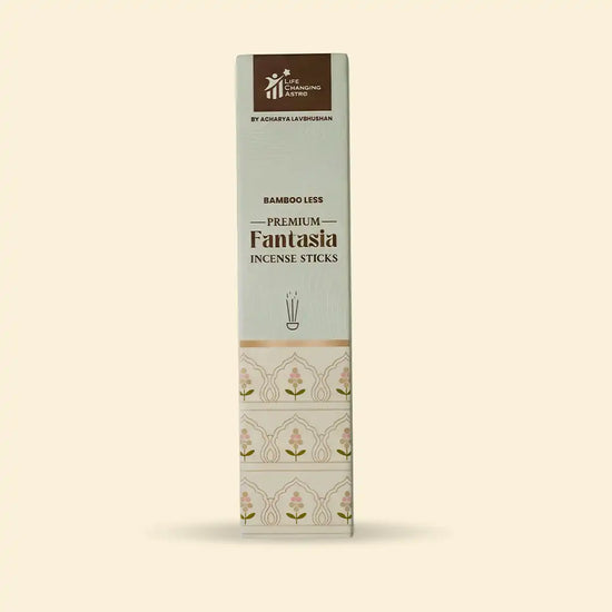 premium fantasia incense sticks, fantasia agarbatti, organic incense sticks, bamboo less incense, charcoal free agarbatti, cow dung incense sticks, refreshing fragrance incense, spiritual incense for daily use, incense by acharya lavbhushan