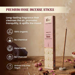 
                    
                      premium rose incense sticks, rose agarbatti, organic incense sticks, bamboo less incense, charcoal free agarbatti, cow dung incense sticks, floral incense for calm mind, soothing fragrance incense, incense by acharya lavbhushan, benefits
                    
                  