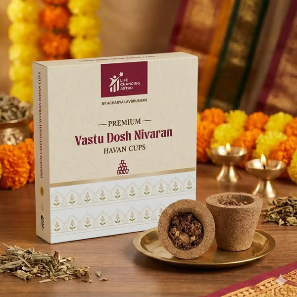 premium vastu dosh nivaran havan cups, vastu shanti havan cups, vastu correction havan, organic havan cups, cow dung havan cups, bamboo less havan cups, charcoal free havan, negative energy removal havan, spiritual havan for home office, havan cups by acharya lavbhushan