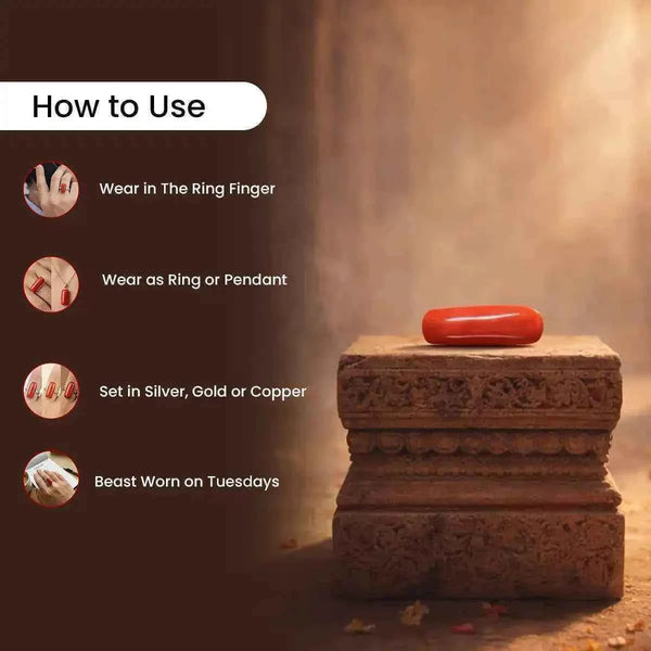 Natural Red Coral (Moonga) - 6.35 Carats