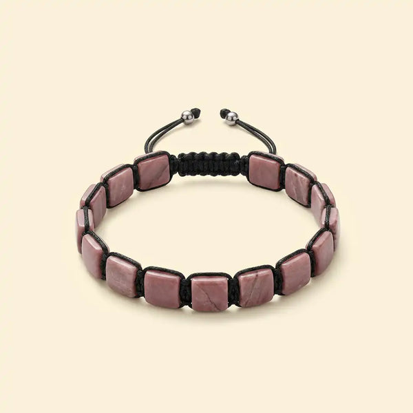 rhodonite bracelet, natural rhodonite stone bracelet, emotional healing bracelet, self-love balance bracelet, grounding crystal jewelry, emotional balance gemstone, daily wear gemstone bracelet, spiritual bracelet by acharya lavbhushan