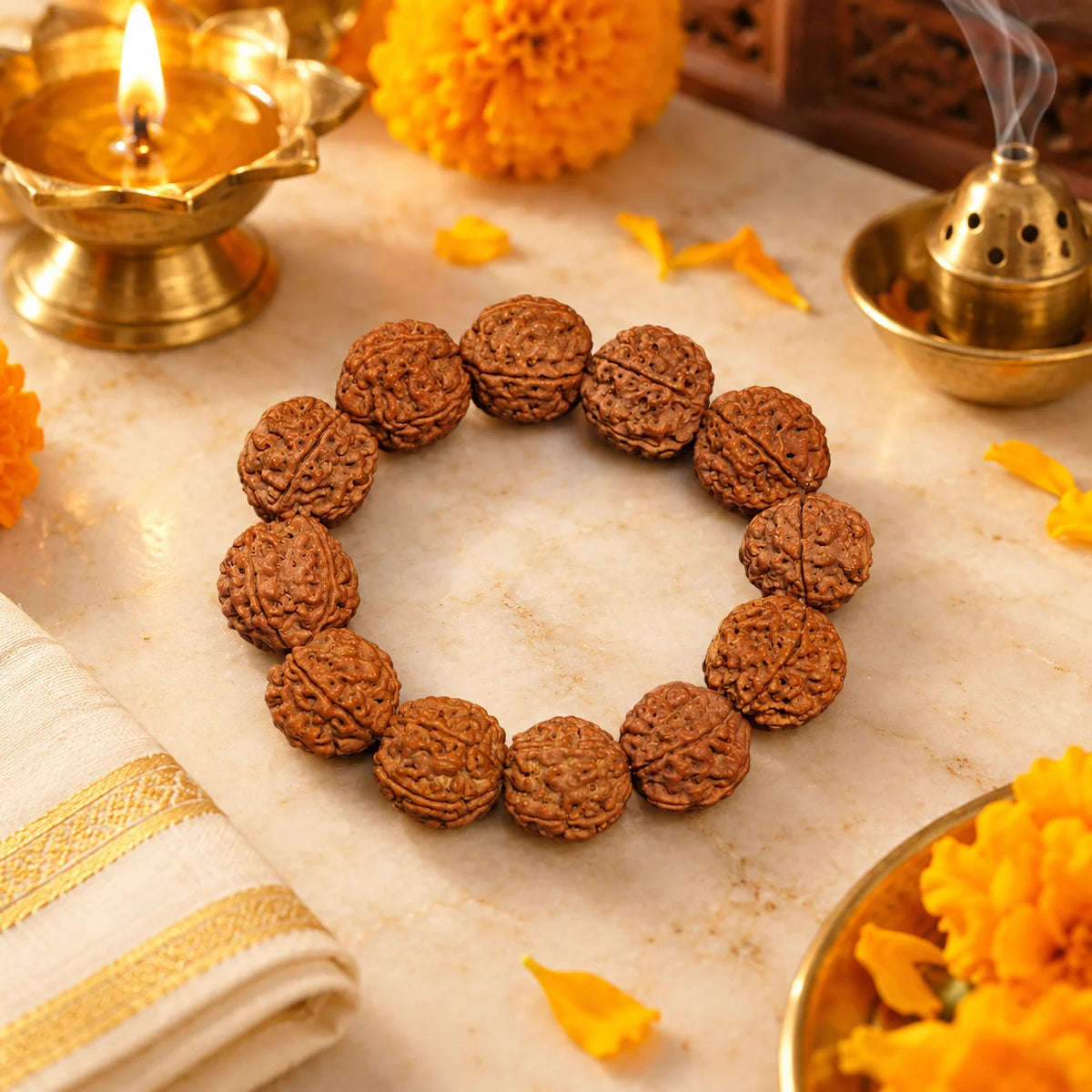 Rubber 5 Mukhi Big Beads Bracelet