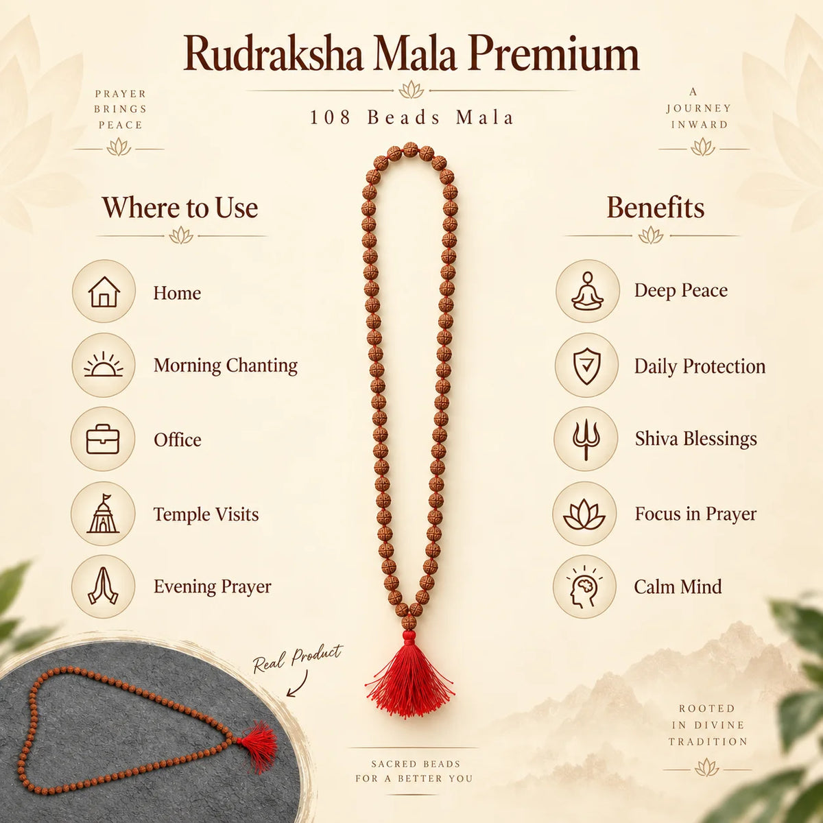 Rudraksha Mala Premium