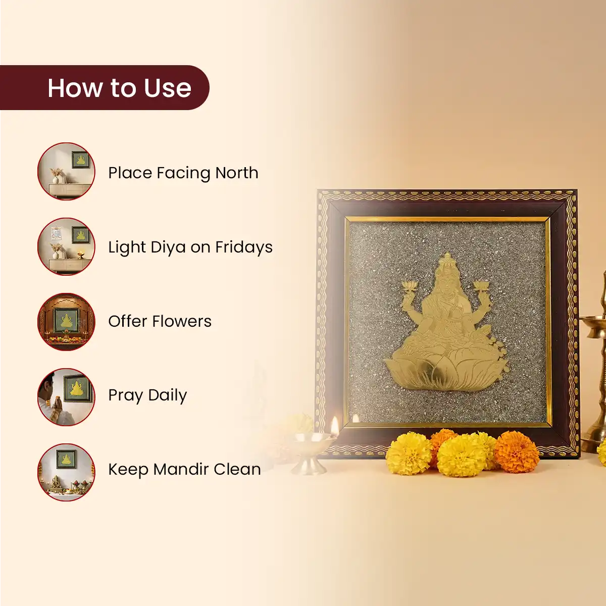 
                    
                      shree laxmiji photo frame, goddess lakshmi photo frame, lakshmi ji frame for pooja, prosperity photo frame, wealth attraction wall frame, vastu frame for home and office, lakshmi photo for daily worship, shree laxmiji frame by acharya lavbhushan, how to use 
                    
                  