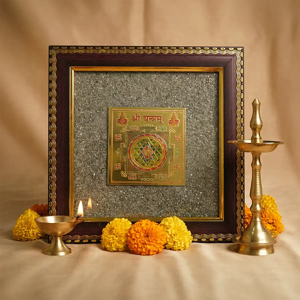 shree yantra frame, sri yantra frame, king of yantras, prosperity yantra frame, wealth attraction yantra, sacred geometry yantra, vastu yantra for home and office, manifestation yantra frame, shree yantra by acharya lavbhushan