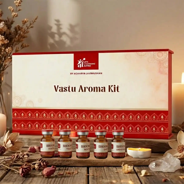 vastu aroma kit set of 16 acharya lavbhushan, complete vastu remedy kit, vedic essential oil set, vastu imbalance correction, home office energy cleanse, directional vastu oils, negative energy purification, prosperity protection harmony