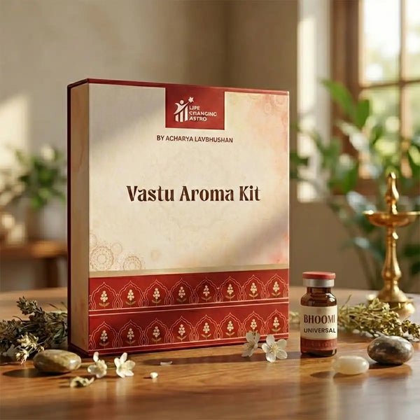 vastu aroma kit acharya lavbhushan, vastu aroma set of 4, universal vastu remedy, vastu dosha correction, home office energy cleanse, negative energy removal, prosperity peace protection, spiritual aroma kit, vastu energy balance
