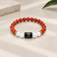 Virgo (Kanya) Rashi Bracelet – Natural Carnelian and Milky Quartz Beads for Budh