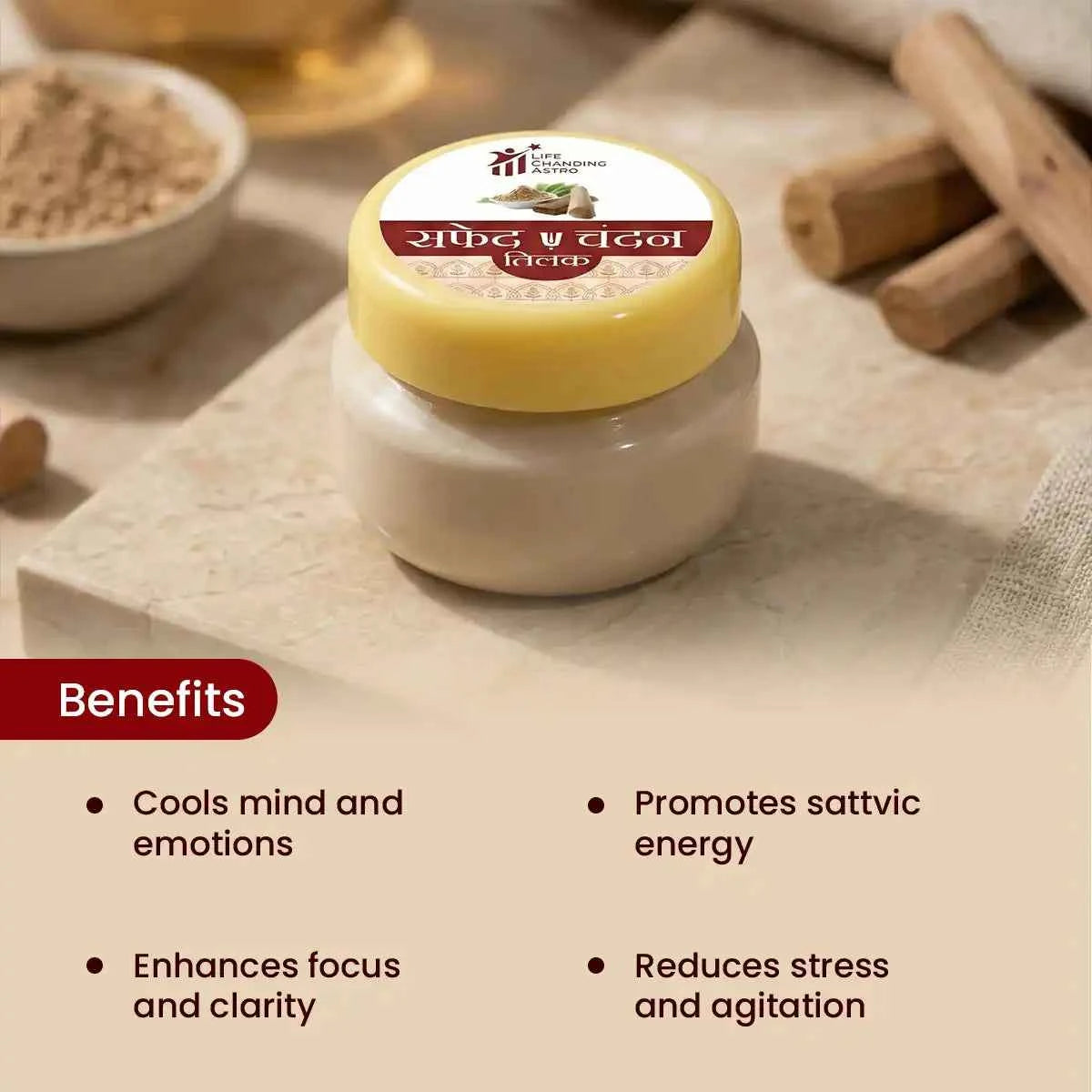 
                    
                      white chandan tilak, chandan tilak for pooja, sandalwood tilak paste, white chandan for meditation, tilak for spiritual practice, sattvic tilak for daily worship, cooling chandan tilak, pooja tilak for devotees, white chandan by acharya lavbhushan, benefits
                    
                  