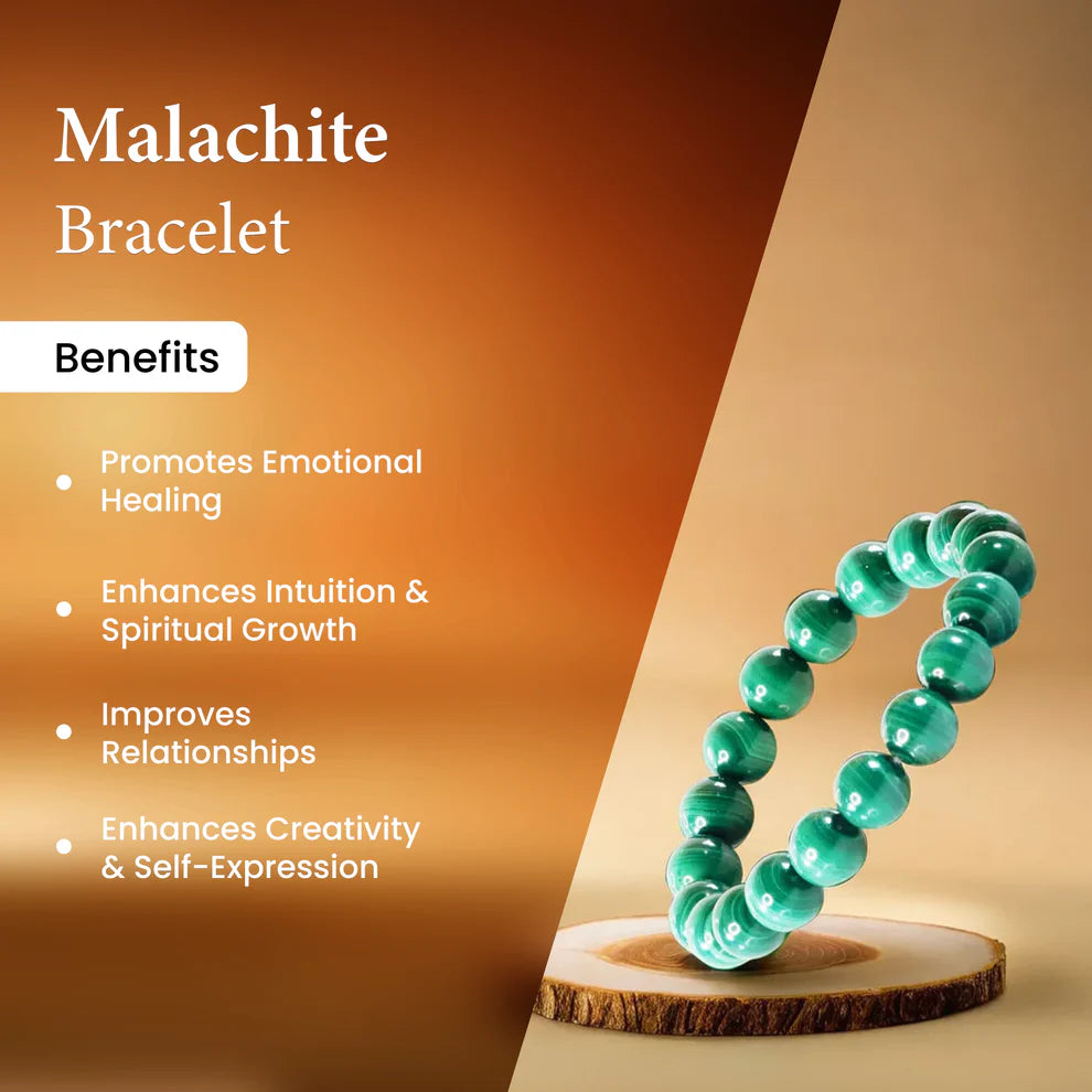 
                    
                      malachite bracelet, natural malachite stone bracelet, transformation crystal bracelet, courage protection gemstone, grounding stone jewelry, emotional balance bracelet, daily wear spiritual bracelet, bracelet by acharya lavbhushan, benefits 
                    
                  
