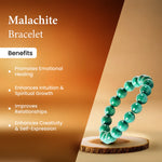 
                    
                      malachite bracelet, natural malachite stone bracelet, transformation crystal bracelet, courage protection gemstone, grounding stone jewelry, emotional balance bracelet, daily wear spiritual bracelet, bracelet by acharya lavbhushan, benefits 
                    
                  