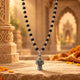 Original Silver Plated Karungali Mala with Lord Ayyappa Pendant